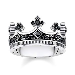 Thomas Sabo Rebel at Heart Crown Ring 925 Sterling silver/CZ size 7/54 Unisex